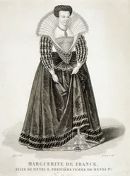 王妃マルゴとして知られるマルグリット・ド・ヴァロワの肖像（1553-1615年）、ナバラ王妃、アンリ4世の最初の妃