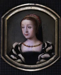 フランスのレネ（1510-1575）、シャルトル公爵夫人、モンタルジス公爵夫人、フェラーラ公爵夫人、ルイ12世とアンヌ・ド・ブルターニュの娘。 M. Juilleauによるコピー