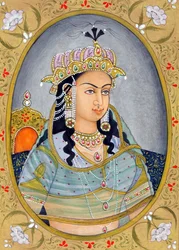 ムガール王妃メフルニッサの細密画 インド アジア