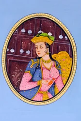 ムムタージ・マハル王妃の細密画 インド アジア