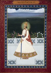 サワイ・ジャイ・シン元支配者の絵画、ジャイプール、創始者（1700-1743）、ラジャスタン、インド