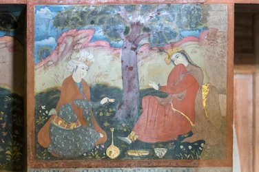 Fresco no Chehel Sotoun Palace, Esfahan, Irã
