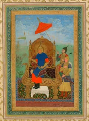 Tamerlane の肖像 (1336-1405) (または Timur Lang、「Timur the lame」) - Timur Khan by Anonymous / Private Collection / ca 1625 / Iran / Guache on paper / Portrait / 43.7x30.7