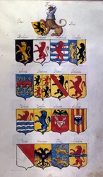 ドラゴンが描かれたオランダ（ホランド、フランダース、ヘイナウト）のブレゾン、ミラノのスタト公文書館