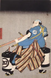 剣を持つ俳優