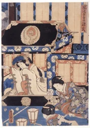 風流吾妻源氏（カラー木版画）