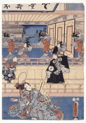 源氏（色木版画）