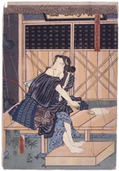 おちよ（色木版画）