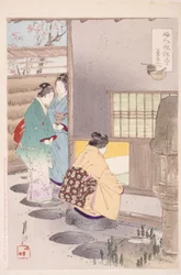 家の隅にいる3人の女性
