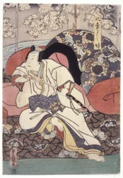 義時（色木版画）