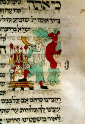 ショファール（chofar or shophar or shofar or shopharim）という、ヘブライ語の写本の祈りに伝統的に使われるユダヤ人の角笛の音。詳細はこちらパリ、イスラエル人同盟ユニヴェルセルの図書館