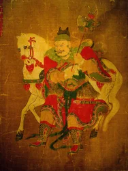 馬を連れた地獄の使者、麻巻の絵、朝鮮時代、クリー大韓民国、ソウル国立博物館