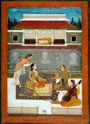 インドのお姫様が1740年のマグホール・スクールのミニチュア・トイレを持っている。