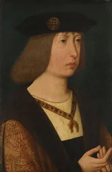 ブルゴーニュ公フィリップ・ザ・フェアの肖像、1500年頃（パネルに油彩）