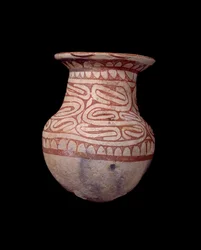 バンチェン文明：描かれた花瓶。紀元前650年。タイよりパリ、ギメ美術館、国立アジア美術博物館。