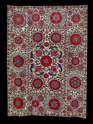 Shakhrisyabz Suzani、c。 1800年（綿の土台に絹の刺繡）