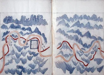 Ms.HM 2182 在中国ベトナム大使館の航海中に作成された地図（紙に水彩画）