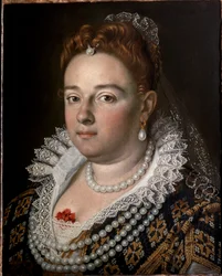 ルネッサンス期のヴェネツィアの貴婦人、ビアンカ・カペッロの肖像。(絵画