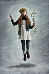 Angel Gabriel, 2013（スクラッチボード、デジタル彩色）