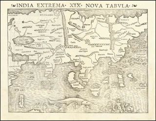 1542年、セバスチャン・ミュンスターによるアジア地図