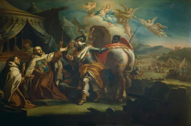 勝利の聖母の尊像をドメニコ・ディ・ゲス・マリア神父に届けるセバスティアーノ・コンカ（1680～1764年） サンタ・マリア・デッラ・ヴィットリア教会（イタリア・ローマ