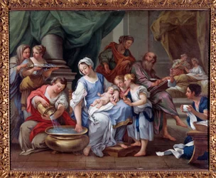 洗礼者聖ヨハネの誕生」 セバスティアーノ・コンカ（1680～1764）の絵画 18世紀 イタリア・モンテカッシーノ修道院付属美術館