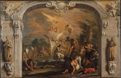 O Batismo de Cristo, c.1713-14 (óleo sobre tela)