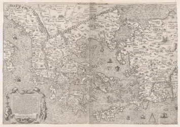ローマの素晴らしさの鏡: ギリシャの地図、16 世紀半ば。, 16 世紀半ば。