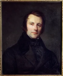 1848年に派遣されたエドガー・キネ（1803-1875）の肖像。セバスチャン・コルヌ（1804-1870）の作品