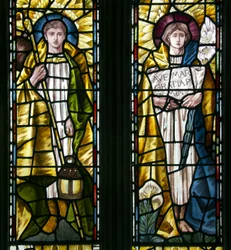 Mortehoe、St Mary、Heaton Butler＆Bayne、Selwyn Image、Archangels St Raphael＆St Gabriel、c.1890