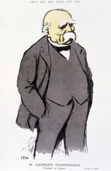 ジョルジュ・クレマンソーの肖像-セム（1863-1934）によるデッサン、1918年2月1日付「ファンタジオ」265号掲載