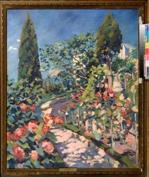 Blooming May - Sergei Arsenyevich Vinogradov (1869-1938) の絵画、キャンバスに油彩