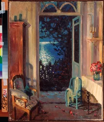 南の夜 - Sergei Arsenyevich Vinogradov (1869-1938) の絵画、キャンバスに油彩