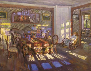 色付きガラス窓からの日光、1916