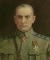 最高支配者とロシアの提督A.コルチャク（1874-1920）（キャンバスに油彩）