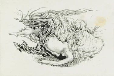 チェルノモールとリュドミラ。 A.プーシキン、1921-1926年の詩、ルスランとリュドミラへの挿絵。