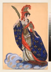 Costume preparatoire pour la piece de theatre ""Le triomphe des Etats"" de A Bobrishchev Pouchkine (Bobrishchev-Pouchkine) (A Bobrishchev-Pushkin (Bobrishchev Pushkin) による劇場劇「Triumph of the States」の衣装デザイン - Oeuvre de Sergei Yurievic)