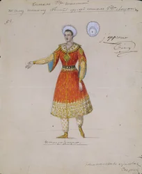 バレエTsarina Syuyumbekiの衣装デザイン、A。Blanche、1832年