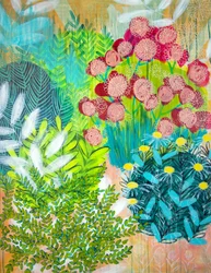 鮮やかな庭の花々