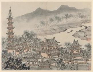 蘇州虎丘十二景：千仏堂と「雲崖」僧院の塔