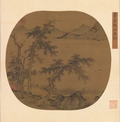 秋の川での釣り、カリフォルニア州。 1370年。