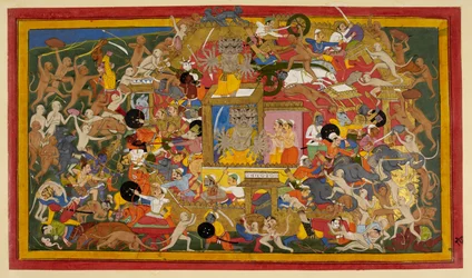 ランカ包囲戦 1653年頃 （不透明水彩・金・紙）
