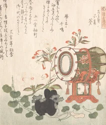 葵、桜、太鼓、えぼし帽子・・・19世紀の葵章を表現。