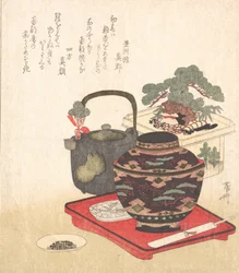 正月飾りと食器、19 世紀。、19 世紀。