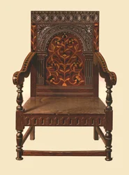 オーク象眼細工の椅子、1904年