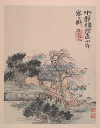 荒野の色彩、1700年頃（12枚の絵画から成るアルバム；紙にインクと彩色）