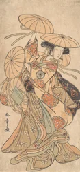 歌舞伎役者 中村富十郎 初代 女踊り役 , ca. 1777年。