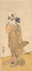 丘の上に立つ女性としての中村松江二世、1773年。