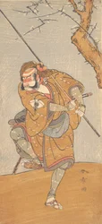 尾上 松助 員 テェ ろぇ おｆ 朝比奈 員 江戸 の 春 名所 祖が、 １７７３。