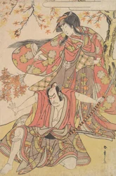 三代目瀬川菊之丞《秋のもみじの下に佇む女》 1778年頃。 1778年。